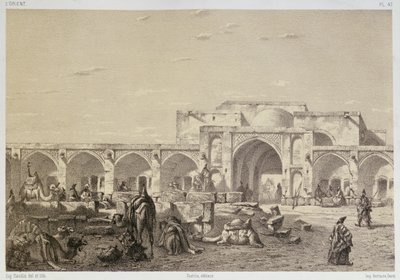 Caravanserai on the road from Isfahan to Shiraz by Eugene Flandin